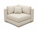 Modulares Sofa Eckelement 115 x 115 x 85 cm Polyester-Bouclé Polyurethan-Schaum Kiefernholz Sperrholz quadratisch Beige Braun mit Kissen