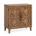 Sideboard Aufbewahrungsschrank 100 x 40 x 90 cm MDF mit Eichenfurnier rechteckig 2 Türen geometrische Relieffront Braun Schwarz