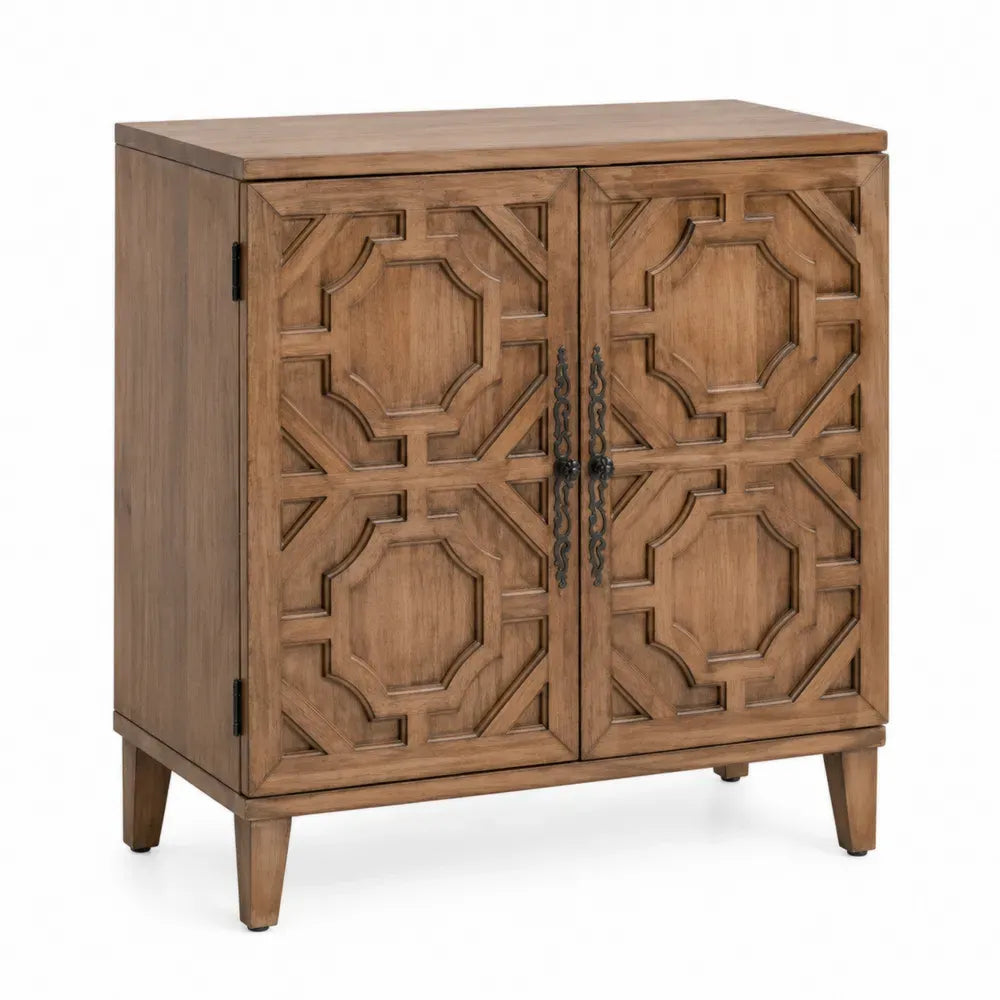 Sideboard Aufbewahrungsschrank 100 x 40 x 90 cm MDF mit Eichenfurnier rechteckig 2 Türen geometrische Relieffront Braun Schwarz