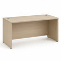 Schreibtisch Bürotisch 160 x 80 x 75 cm Spanplatte rechteckig Ahornfarben Schwarz mit Kabeldurchlässen
