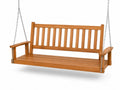 Hängende Gartenbank 3-Sitzer mit Armlehnen Tannenholz massiv Stahlketten Lattenstruktur Honigbraun Silberfarben 150 x 60 x 58 cm